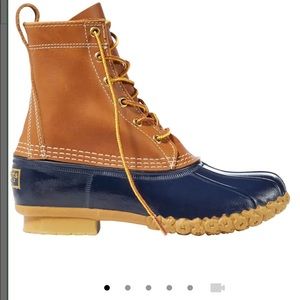 Bean boots! Blue/tan sz 6
